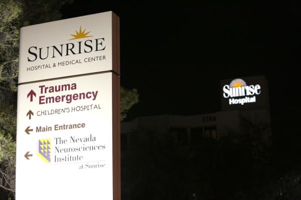 A general view shows Sunrise Hospital in Las Vegas