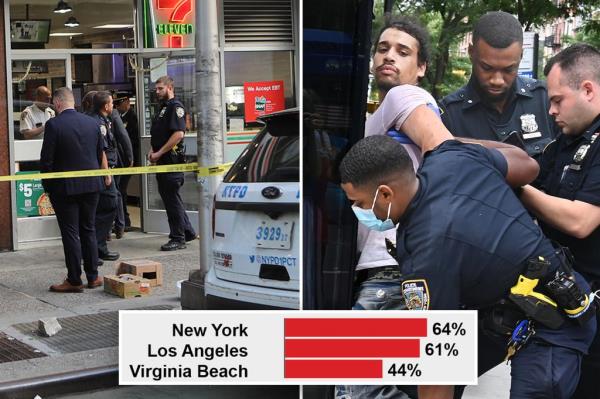 The Big Apple saw a 64% increase in reported incidents of retail theft during the four-year span while Los Angeles experienced a 61% surge in the same metric.