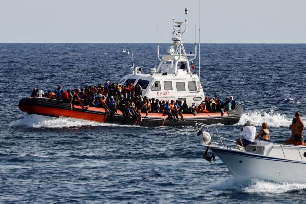 Migrants in Lampedusa